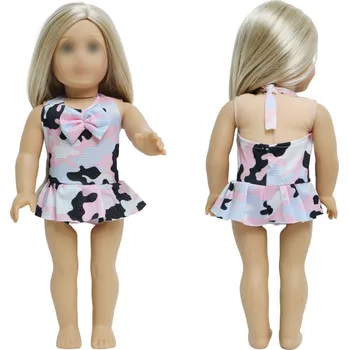 Plavecké sety/plavky pro American girl a Baby Born 43-45 cm Varianta: maskáčové plavky s mašlí
