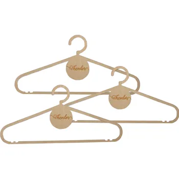 Ramínko Dřevěné dětské ramínka se jménem VLNKA 3 Ks