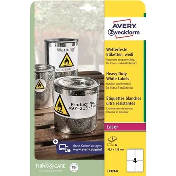 Barevný papír Avery Zweckform L4774-8 Odolné samolepící etikety