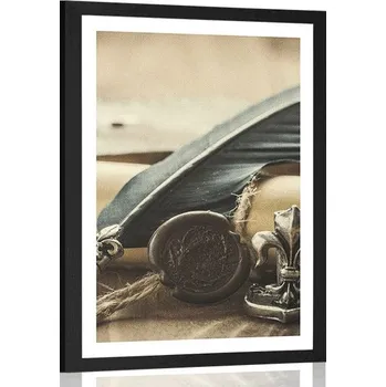 Plakát Dovido Plakát s paspartou historické pero a pergamen