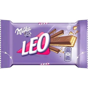 Milka LEO 33,3g máčené oplatky s krémovou náplní (křupavé oplatky s krémovou náplní máčené v mléčné čokoládě z alpského mléka)