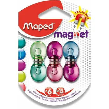 Dekorativní magnet Silné magnety Maped - průměr 13 mm - mix barev, 6 ks