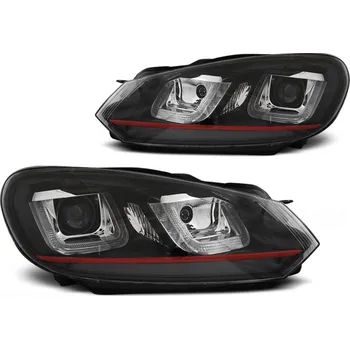 Přední světlomet Přední světla, VW GOLF 6, 2008-2012, U-TYPE BLACK RED LINE DRL (88.LPVWP5)