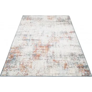 Koberec Makro Abra Kusový koberec MIA 5221B Abstraktní moderní krémový tmavě modrý Rozměr: 120x170 cm