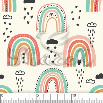 Zakázkový tisk, softshell, kočárkovina... Stylové duhy Látky k tisku: Microfirba