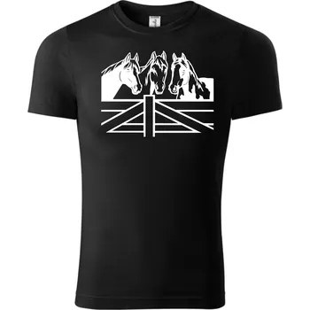 Chlapecké tričko Fenomeno Dětské tričko Koně - černé Velikost: 158cm/12 let