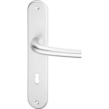 AC-T SERVIS Dveřní klika ANNA přírodní hliník - oválné štítové kování 90 mm Provedení štítu: BB - obyčejný klíč