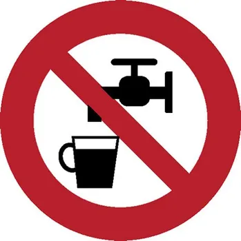 Značení Značka Voda nevhodná k pití, samolepicí fólie, Ø 200 mm