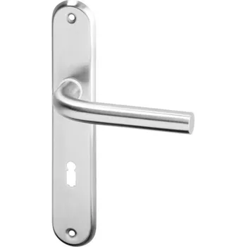 Dveřní kování AC-T SERVIS Dveřní klika LIDA nerez - oválné štítové kování 90 mm Provedení štítu: BB - obyčejný klíč