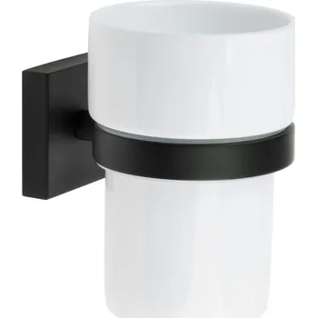 Držák na kartáček House - držák pohárku - porcelán, černá RB343P