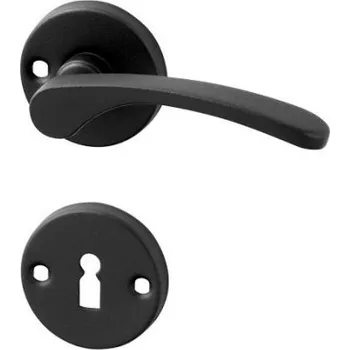 Dveřní kování AC-T SERVIS Dveřní klika VIOLA černá - kulatá rozeta Provedení kliky: vč. rozety BB - obyčejný klíč