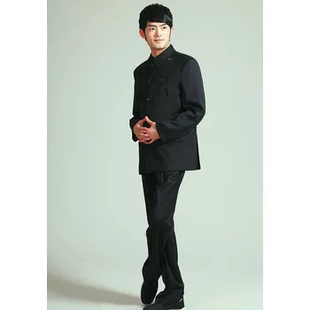 Pánský kabát Zhong shan pánský kabát s černým drakem