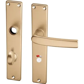 AC-T SERVIS Dveřní klika LARA bronz - hranaté štítové kování 90 mm Provedení štítu: WC