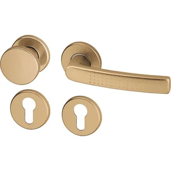 Dveřní kování AC-T SERVIS Dveřní klika ROSA bronz - kulatá rozeta Provedení kliky: Koule/klika - levá, Mechanizmus rozety: Plastová konstrukce