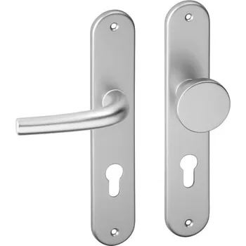 Dveřní kování AC-T SERVIS Dveřní klika ANNA efekt nerez - oválné štítové kování 72 mm Provedení štítu: Koule/klika - pravá