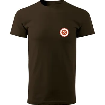 Pánské tričko Tričko 142. prapor oprav (Klatovy) - hnědá