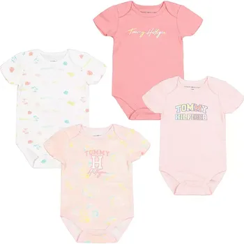 Kojenecká souprava Tommy Hilfiger růžová bodýčka pro holčičku 4 ks 12 m