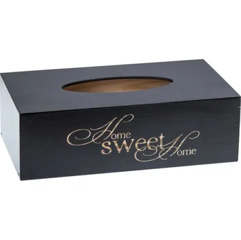 Box na kapesníky FK dřevěné lišty K1200 26 x 14 x 8 cm černý
