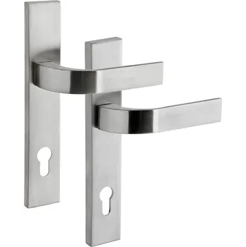 Dveřní kování ROSTEX Bezpečnostní kování BK RN807 FONDI (nerez) Provedení: PZ RE (klika pravá/klika pro FAB), Rozteč: 90 mm