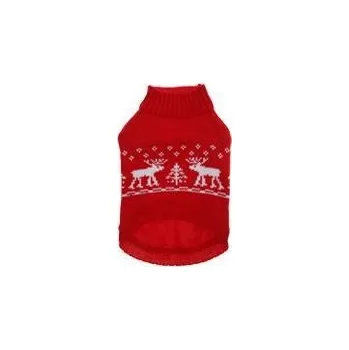 Obleček pro psa Puppy Angel psí svetr Northern Reindeers - červený varianta XL