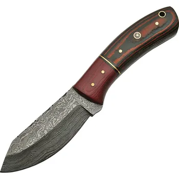 lovecký nůž Damascus Skinner Burgundy Micarta