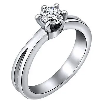 Prsten Dámský prsten z chirurgické oceli se zirkonem 6mm velikost obvod 62 mm RRC0136-obvod 62 mm