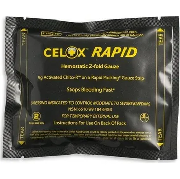 Krytí na ránu Celox Rapid gáza skládaná, napuštěná hemostatikem
