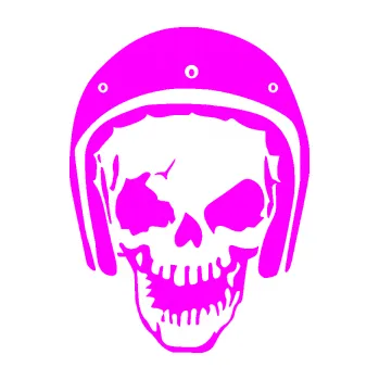 Samolepicí dekorace na vozidlo Lebka 047 levá motorkář (72 - Fluorescentní růžová) SAMOLEPKA NA AUTO, NÁLEPKA, FÓLIE, POLEP, TUNING, VLASTNÍ TEXT, TISK, AUTOSAMOLEPKY.cz, POLEPY, OBRÁZEK, LOGO, 3D STICKERS