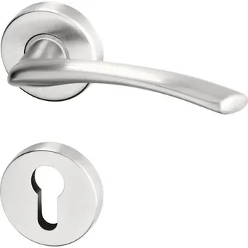 Dveřní kování AC-T SERVIS Dveřní klika Slza matný nikl - kulatá rozeta Provedení kliky: vč. rozety PZ - fabkový klíč, Mechanizmus rozety: Plastová konstrukce