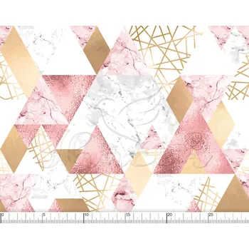Zakázkový tisk, softshell, kočárkovina... Marble trojúhelníky růžové Látky k tisku: Microfirba
