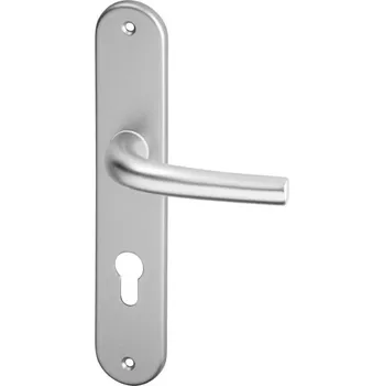 Stavebniny AC-T SERVIS Dveřní klika ANNA efekt nerez - oválné štítové kování 72 mm Provedení štítu: PZ - fabkový klíč