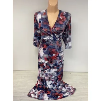 Dámské šaty dámské šaty, Barva Modrá, Velikost XXXL 54, Materiál 98% Polyester 2% Lycra