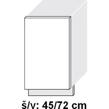 Kuchyňská skříňka Dvířko na vestavnou myčku BONN KOBE MAT 45 cm - grey