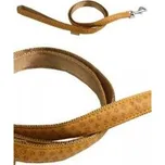 Papillon extra velké vodítko 1,2 m kožené - hnědé