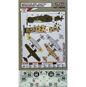 Plastikový model 1/48 Decals MC.200 Saetta Reconaissance Fighters
