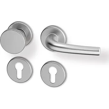 Dveřní kování AC-T SERVIS Dveřní klika ANNA efekt nerez - kulatá rozeta Provedení kliky: Koule/klika - levá, Mechanizmus rozety: Plastová konstrukce