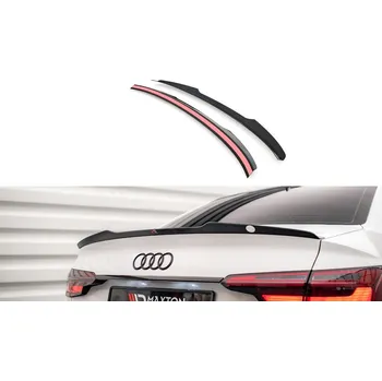 Tuning Prodloužení spoileru Audi A4 Sedan B9 Facelift černý lesklý plast