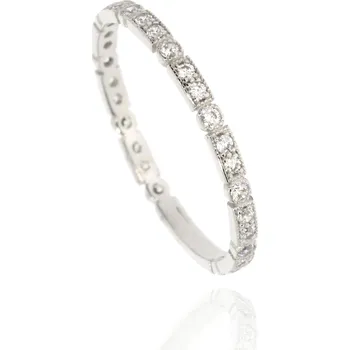 Šperk Zlatnictví Helios Prsten z bílého zlata se zirkony B54035 Velikost: 57, Váha: 0,9g