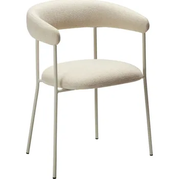 Jídelní židle ​​​​​Dan-Form Krémově bílá látková jídelní židle DAN-FORM Plenti s bílou podnoží