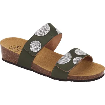Dámské pantofle Scholl dámský pantofel DUBAI 2 STRAPS BIOPRONT zelený Velikost: 42
