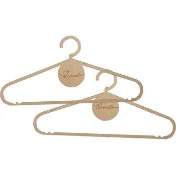 Svatební dekorace Dřevěné ramínka NEVĚSTA A ŽENICH