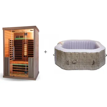 Infrasauna Vista 2 + Vířivka Luxury 155 Rattan
