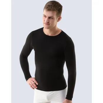 Nátělník Pánské triko bamboo dlouhý rukáv 58004P černé vel.M/L - Gina