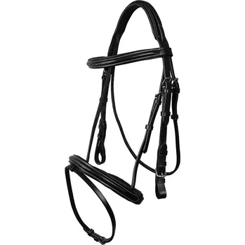 Stájové vybavení QHP Uzdečka Luxury Stitched II. QHP, černá COB