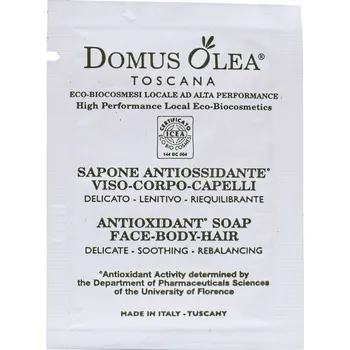 Pleťový peeling Domus Olea Toscana Sapone Antiossidante Viso Corpo Capelli | Mýdlo s antioxidanty na pleť, tělo a vlasy 2 ml - vzorek