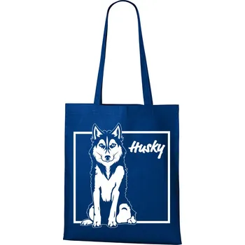Nákupní taška Plátěná taška s Husky, Barva Modrá, Velikost 40×45 cm, Canvas Nákupní taška Bezvatriko.cz 1027 - DTF/DTG