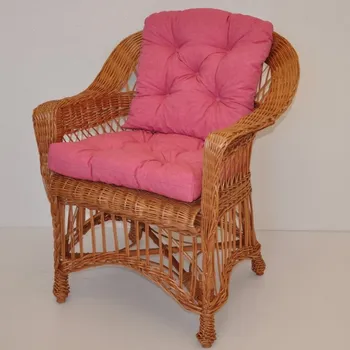 Axin Trading1 Křeslo Weigier přírodní - polstr malinový melír