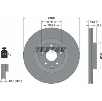 Brzdový kotouč Brzdový kotouč TEXTAR 92337603