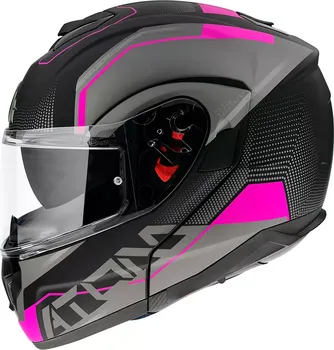Helma na motorku MT Helmets Atom SV Quark černá/šedá/růžová