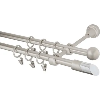 Garnýž Garnýž kovová 220 cm dvouřadá - dvojitá 16 Piza II chrom mat